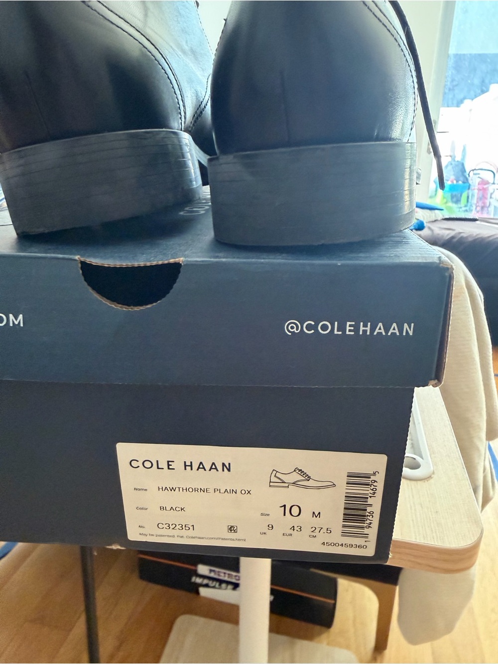 Cole Haan Black Leather Derby Dress Shoes